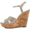 imageFSJ Women Peep Toe Platform Sandals Cork Wedge High Heel Ankle Strap Summer Party Pump Shoes Size 415 USGrey