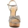 imageFSJ Women Peep Toe Platform Sandals Cork Wedge High Heel Ankle Strap Summer Party Pump Shoes Size 415 USGrey