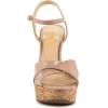 imageFSJ Women Peep Toe Platform Sandals Cork Wedge High Heel Ankle Strap Summer Party Pump Shoes Size 415 USNude
