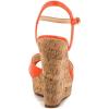 imageFSJ Women Peep Toe Platform Sandals Cork Wedge High Heel Ankle Strap Summer Party Pump Shoes Size 415 USOrange