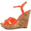 imageFSJ Women Peep Toe Platform Sandals Cork Wedge High Heel Ankle Strap Summer Party Pump Shoes Size 415 USOrange