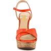 imageFSJ Women Peep Toe Platform Sandals Cork Wedge High Heel Ankle Strap Summer Party Pump Shoes Size 415 USOrange
