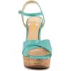 imageFSJ Women Peep Toe Platform Sandals Cork Wedge High Heel Ankle Strap Summer Party Pump Shoes Size 415 USTurquoise