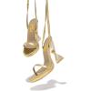 imageFSJ Women Sexy One Strap Open Toe Special Distorted High Heel Sandals Cross Ankle Strap Summer Party Dress Shoes Size 415 USGold