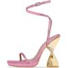 imageFSJ Women Sexy One Strap Open Toe Special Distorted High Heel Sandals Cross Ankle Strap Summer Party Dress Shoes Size 415 USPink