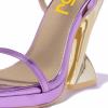 imageFSJ Women Sexy One Strap Open Toe Special Distorted High Heel Sandals Cross Ankle Strap Summer Party Dress Shoes Size 415 USPurple