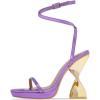 imageFSJ Women Sexy One Strap Open Toe Special Distorted High Heel Sandals Cross Ankle Strap Summer Party Dress Shoes Size 415 USPurple