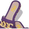 imageFSJ Women Sexy Square Open Toe Comfortable Flat Thick Sole Cushion Sandals Fashion Gold Chain Style Slip On Slides Checkered Strap Studded Daily Ladies Summer Shoes Size 415 USPurple