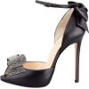 imageFSJ Women Stiletto High Heels Sandals Peep Toe Pumps Ankle Straps Bows Bridal Dress Party Shoes with Buckle Size 415 USBlack Rhinestone