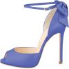 imageFSJ Women Stiletto High Heels Sandals Peep Toe Pumps Ankle Straps Bows Bridal Dress Party Shoes with Buckle Size 415 USBlue