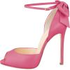 imageFSJ Women Stiletto High Heels Sandals Peep Toe Pumps Ankle Straps Bows Bridal Dress Party Shoes with Buckle Size 415 USHot Pink