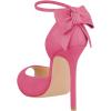 imageFSJ Women Stiletto High Heels Sandals Peep Toe Pumps Ankle Straps Bows Bridal Dress Party Shoes with Buckle Size 415 USHot Pink