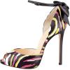 imageFSJ Women Stiletto High Heels Sandals Peep Toe Pumps Ankle Straps Bows Bridal Dress Party Shoes with Buckle Size 415 USPink  Yellow Stripe