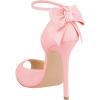 imageFSJ Women Stiletto High Heels Sandals Peep Toe Pumps Ankle Straps Bows Bridal Dress Party Shoes with Buckle Size 415 USPink