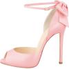 imageFSJ Women Stiletto High Heels Sandals Peep Toe Pumps Ankle Straps Bows Bridal Dress Party Shoes with Buckle Size 415 USPink