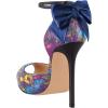 imageFSJ Women Stiletto High Heels Sandals Peep Toe Pumps Ankle Straps Bows Bridal Dress Party Shoes with Buckle Size 415 USPurple Floral
