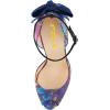 imageFSJ Women Stiletto High Heels Sandals Peep Toe Pumps Ankle Straps Bows Bridal Dress Party Shoes with Buckle Size 415 USPurple Floral