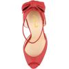 imageFSJ Women Stiletto High Heels Sandals Peep Toe Pumps Ankle Straps Bows Bridal Dress Party Shoes with Buckle Size 415 USRed