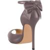 imageFSJ Women Stiletto High Heels Sandals Peep Toe Pumps Ankle Straps Bows Bridal Dress Party Shoes with Buckle Size 415 USRosy Brown