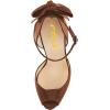 imageFSJ Women Stiletto High Heels Sandals Peep Toe Pumps Ankle Straps Bows Bridal Dress Party Shoes with Buckle Size 415 USSaddle Brown