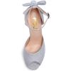 imageFSJ Women Stiletto High Heels Sandals Peep Toe Pumps Ankle Straps Bows Bridal Dress Party Shoes with Buckle Size 415 USSilver Glitter
