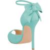 imageFSJ Women Stiletto High Heels Sandals Peep Toe Pumps Ankle Straps Bows Bridal Dress Party Shoes with Buckle Size 415 USTurquoise