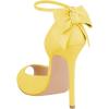 imageFSJ Women Stiletto High Heels Sandals Peep Toe Pumps Ankle Straps Bows Bridal Dress Party Shoes with Buckle Size 415 USYellow