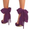 imageFSJ Women Strappy Ankle Wrap Sandal Ribbon Laceup Stiletto High Heels Pointed Toe DOrsay Slingback Pump Shoe Size 415 USDark Purple