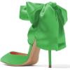 imageFSJ Women Strappy Ankle Wrap Sandal Ribbon Laceup Stiletto High Heels Pointed Toe DOrsay Slingback Pump Shoe Size 415 USGreen