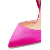 imageFSJ Women Strappy Ankle Wrap Sandal Ribbon Laceup Stiletto High Heels Pointed Toe DOrsay Slingback Pump Shoe Size 415 USHot Pink