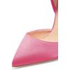 imageFSJ Women Strappy Ankle Wrap Sandal Ribbon Laceup Stiletto High Heels Pointed Toe DOrsay Slingback Pump Shoe Size 415 USPink