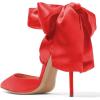 imageFSJ Women Strappy Ankle Wrap Sandal Ribbon Laceup Stiletto High Heels Pointed Toe DOrsay Slingback Pump Shoe Size 415 USRed