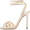 imageFSJ Women Strappy Open Toe Stiletto High Heels Ankle Wrap Dress Sandals Cutout Prom Shoes Size 415 USGold