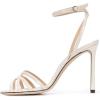 imageFSJ Women Strappy Open Toe Stiletto High Heels Ankle Wrap Dress Sandals Cutout Prom Shoes Size 415 USIvory