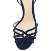 imageFSJ Women Strappy Open Toe Stiletto High Heels Ankle Wrap Dress Sandals Cutout Prom Shoes Size 415 USNavy Blue