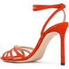 imageFSJ Women Strappy Open Toe Stiletto High Heels Ankle Wrap Dress Sandals Cutout Prom Shoes Size 415 USOrange