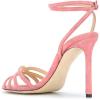 imageFSJ Women Strappy Open Toe Stiletto High Heels Ankle Wrap Dress Sandals Cutout Prom Shoes Size 415 USPink
