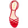imageFSJ Women Strappy Open Toe Stiletto High Heels Ankle Wrap Dress Sandals Cutout Prom Shoes Size 415 USRed Suede