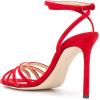 imageFSJ Women Strappy Open Toe Stiletto High Heels Ankle Wrap Dress Sandals Cutout Prom Shoes Size 415 USRed Suede