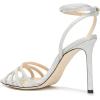 imageFSJ Women Strappy Open Toe Stiletto High Heels Ankle Wrap Dress Sandals Cutout Prom Shoes Size 415 USSilver