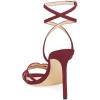 imageFSJ Women Strappy Open Toe Stiletto High Heels Ankle Wrap Dress Sandals Cutout Prom Shoes Size 415 USWine Red