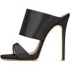 imageFSJ Women Versatile Open Toe High Heel Mules Backless Shoes Feminine Slingback Stiletto Slide Sandals Slip on Slipper Size 415 USBlack Patent