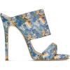 imageFSJ Women Versatile Open Toe High Heel Mules Backless Shoes Feminine Slingback Stiletto Slide Sandals Slip on Slipper Size 415 USBlue Floral