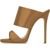 imageFSJ Women Versatile Open Toe High Heel Mules Backless Shoes Feminine Slingback Stiletto Slide Sandals Slip on Slipper Size 415 USBrown