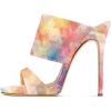 imageFSJ Women Versatile Open Toe High Heel Mules Backless Shoes Feminine Slingback Stiletto Slide Sandals Slip on Slipper Size 415 USColorful