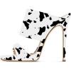 imageFSJ Women Versatile Open Toe High Heel Mules Backless Shoes Feminine Slingback Stiletto Slide Sandals Slip on Slipper Size 415 USCow