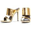 imageFSJ Women Versatile Open Toe High Heel Mules Backless Shoes Feminine Slingback Stiletto Slide Sandals Slip on Slipper Size 415 USGold Metallic