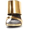 imageFSJ Women Versatile Open Toe High Heel Mules Backless Shoes Feminine Slingback Stiletto Slide Sandals Slip on Slipper Size 415 USGold Metallic