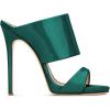 imageFSJ Women Versatile Open Toe High Heel Mules Backless Shoes Feminine Slingback Stiletto Slide Sandals Slip on Slipper Size 415 USGreen Mirror
