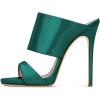 imageFSJ Women Versatile Open Toe High Heel Mules Backless Shoes Feminine Slingback Stiletto Slide Sandals Slip on Slipper Size 415 USGreen Mirror